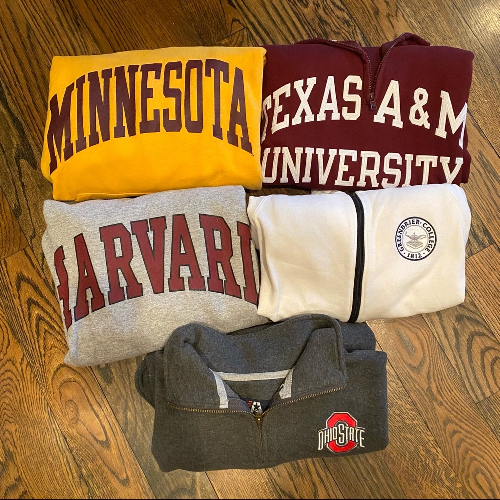 Vintage University sweatshirts